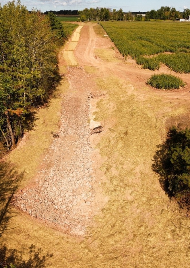 Restored headwater stream and wetland in the Marengo watershed