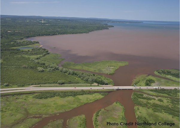 Sediment runoff entering Lake Superior from a tributary stream